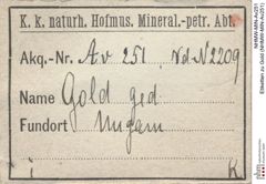 Etiketten zu Gold (NHMW-MIN-Av251)